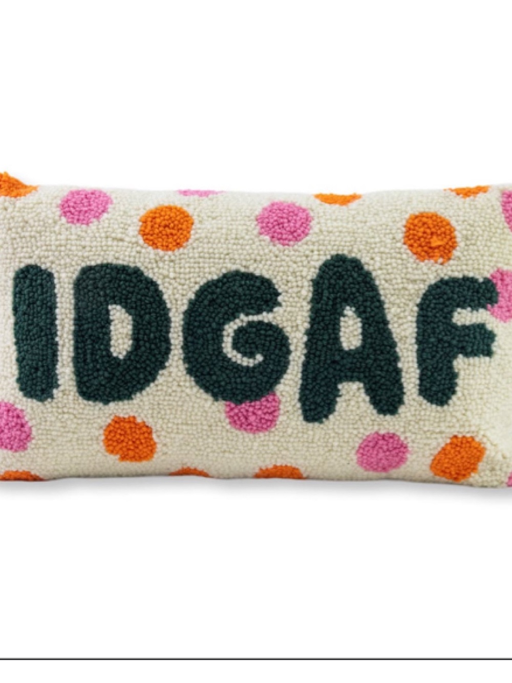 Furbish Studio's Needlepoint Statement Pillow. “IDGAF” Brand New!